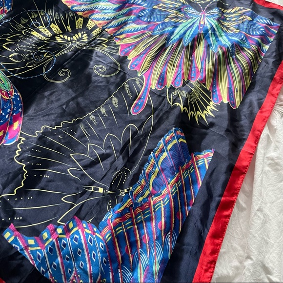 Multi Colored Butterfly Satin Scarf - Picture 6 of 8